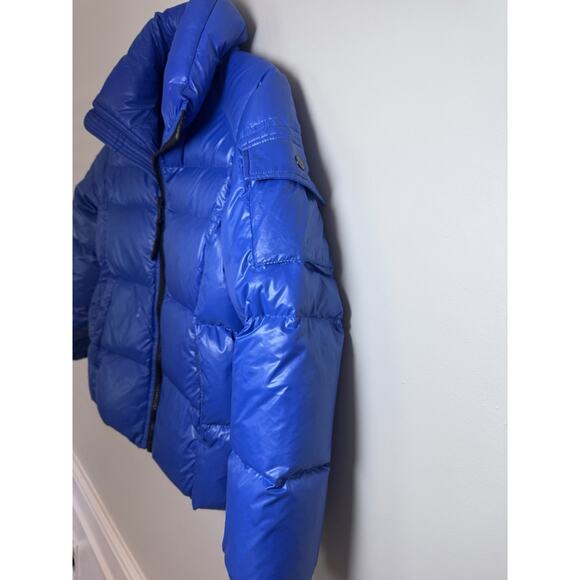 S13 By Sam Kids Glossy Blue Hooded Goose Down Puffer Jacket Sz 12 - Picture 5 of 16